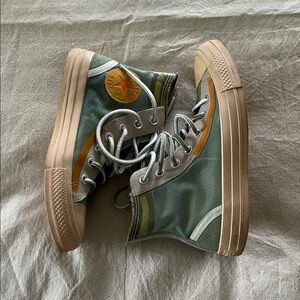 Converse Green and Orange High-Tops